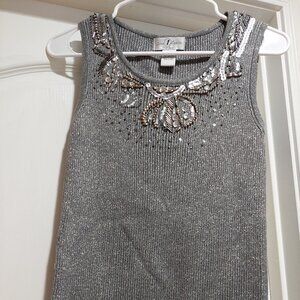 Vintage sleeveless metallic sweater Sz PM